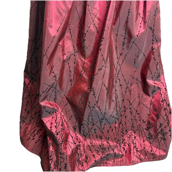 Vtg Y2k 90s Red Black Velvet Two Piece Floral Whimsigoth Fairy Prom Gown Sz 14 - Picture 6 of 12